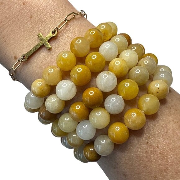 Yellow Aventurine Bracelet Jewelry crystal beaded accessories handmade boho NEW - Picture 2 of 10
